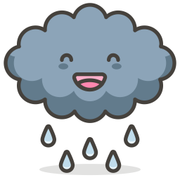 Cloud Emoji Icon - Download in Colored Outline Style