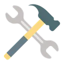 Construction Tool Hammer And Spanner Hand Tool Icon