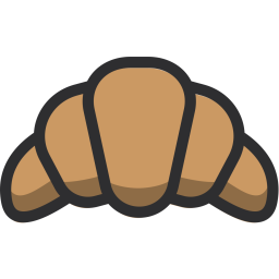 Croissant Icon - Download in Colored Outline Style