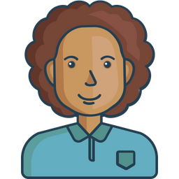 Curly hair man Icon - Download in Colored Outline Style