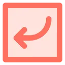 Curved Down Left Arrow Icon