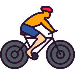 Cyclist Icon - Download in Colored Outline Style