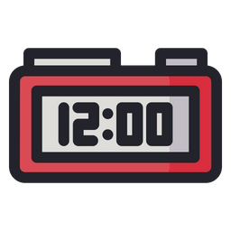 Digital Clock Icon - Download in Colored Outline Style