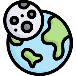 Earth With Moon Icon Of Colored Outline Style Available In Svg Png Eps Ai Icon Fonts