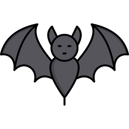 Evil Bat Icon - Download in Colored Outline Style