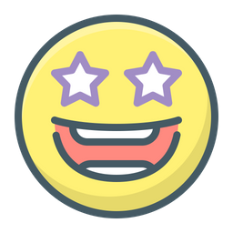 Excited Emoji Icon - Download in Colored Outline Style