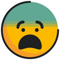 Fearful Emoji Icon - Download in Colored Outline Style