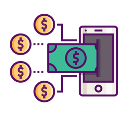 Finance, Earn, Concept, Mobile, Dollar, Money, Income Icon png
