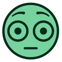 Green Flushed Smiley Icon