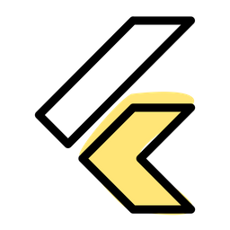 Flutter Logo Icon - Download in Colored Outline Style