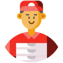Food Delivery Man Avatar Courier Icon