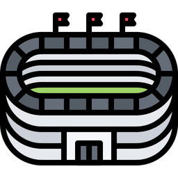 Football Stadium Icon - Download in Colored Outline Style