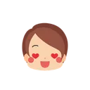 Free 소녀 이모티콘 하트 모양 눈 아이콘