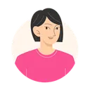Free 짧은 검은 머리를 가진 젊은 아시아 여성  아이콘
