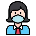 Free 여성 여자 의료용 마스크 아이콘