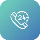 Free 24 hour call service  Icon