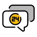 Free Hours Service 24 Hour Service 24 Hour Support Icon