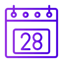Free 28 Fecha Calendario Icono
