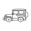 Free White Line Offroad Car Illustration Off Roader 4 X 4 Vehicle Icon