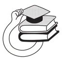 Free Half Tone Graduation Cap And Books Illustration Academic Achievement Cap And Gown Icon