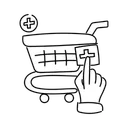 Free White Line Add To Cart Illustration Add To Cart Shopping Icon