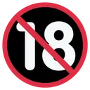 Free Age Restriction Eighteen Icon