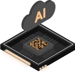 Ai Cloud Chip Architecture Processor Icon - Download in Isometric Style