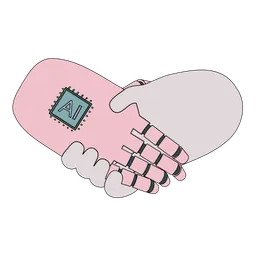 Free AI Hand Shake with human hand  Icon