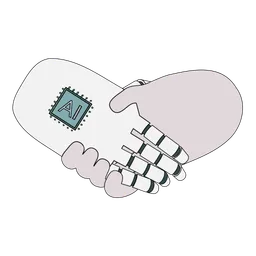 Free AI Hand Shake with human hand  Icon