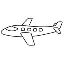 Free White Line Flying Airplane Illustration Air Travel In Flight Journey Icon