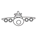 Free White Line Flying Front Plane Illustration Aircraft View Front Of The Plane Icon