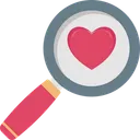 Free Amante De La Busqueda Lupa Corazon En Lupa Icono