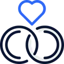 Free Matrimonio Azul Negro Lineal Icon