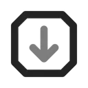 Free Arrow Down Square Straight Arrow Duo Line Icon