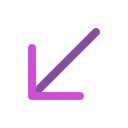 Free Arrow Left Down  Icon