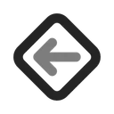 Free Arrow Left Rounded Rhombus Arrow Duo Line Icon