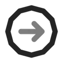 Free Arrow Right Edgy Circle Arrow Duo Line Icon