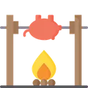 Free Asar Al Fuego Medieval Cocinar Cerdo Icono