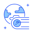 Free Asteroide volando a la tierra  Icono