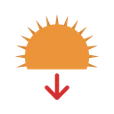 Free Puesta Del Sol Luz Del Dia Abajo Icono