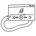 Free White Line Music Player Illustration Audio Player Media Player Icon