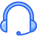 Free Auriculares Azul Color Contorno Varios Estilo De Vida Icon