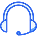 Free Auriculares Azul Lineal Varios Estilo De Vida Icon