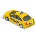 Free Coche Taxi Atras Icono