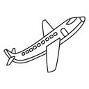 Free White Line Airplane Illustration Aircraft Aviation Icon