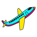 Free Vibrant Airplane Illustration Aircraft Aviation Icon