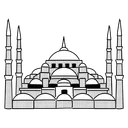 Free Half Tone Hagia Sophia Illustration Ayasofya Istanbul Landmark Icon