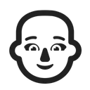 Free Bald High Contrast Icon