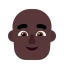 Free Bald Flat Dark Icon