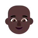Free Bald Flat Dark Icon